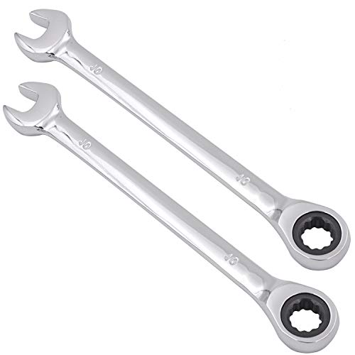 2 PCS 10mm 12PT Ratchet Wrench, KINJOEK Metric Ratcheting Wrench S...
